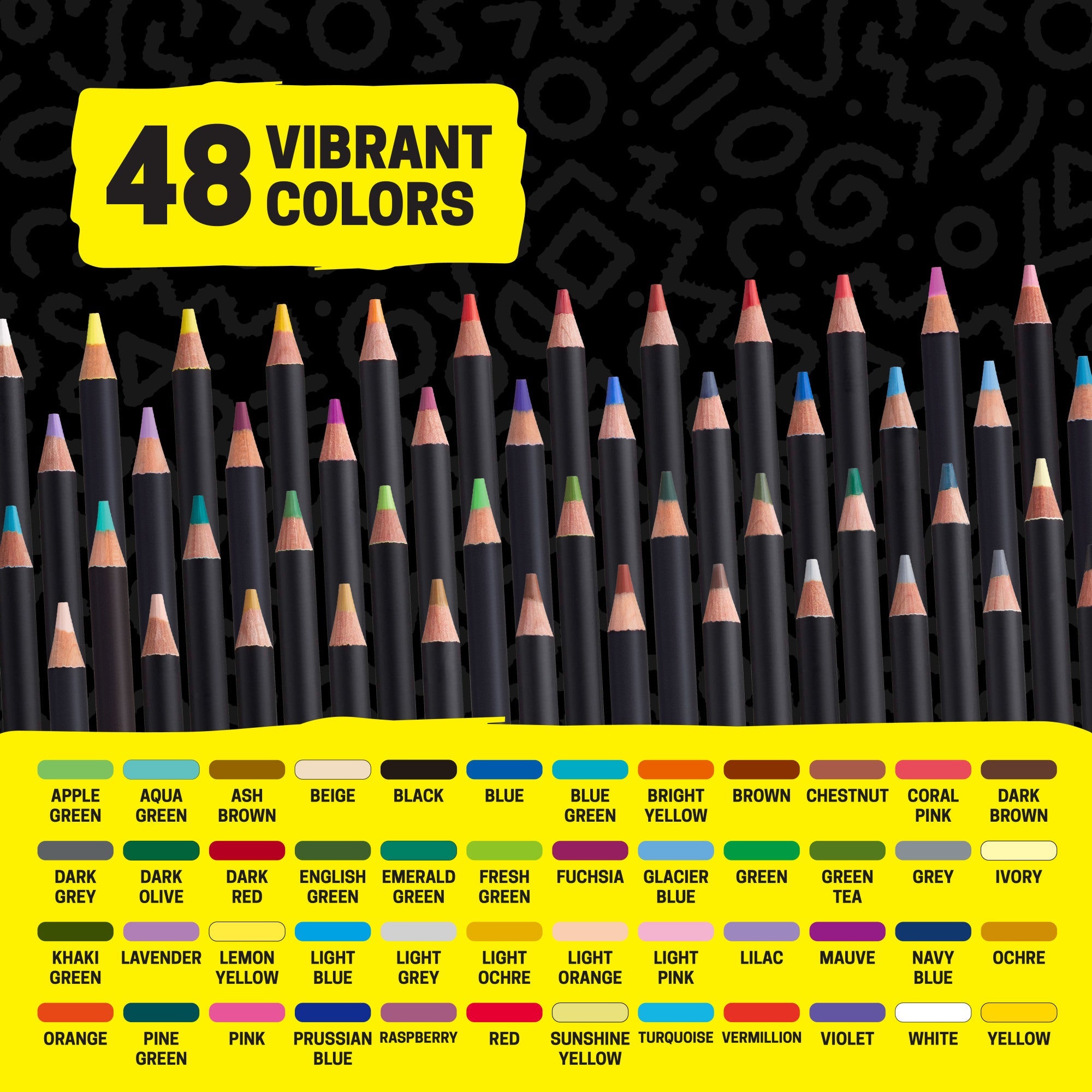 uni® POSCA Colored Pencils, 4.0mm Lead, Assorted Set, 48 Count