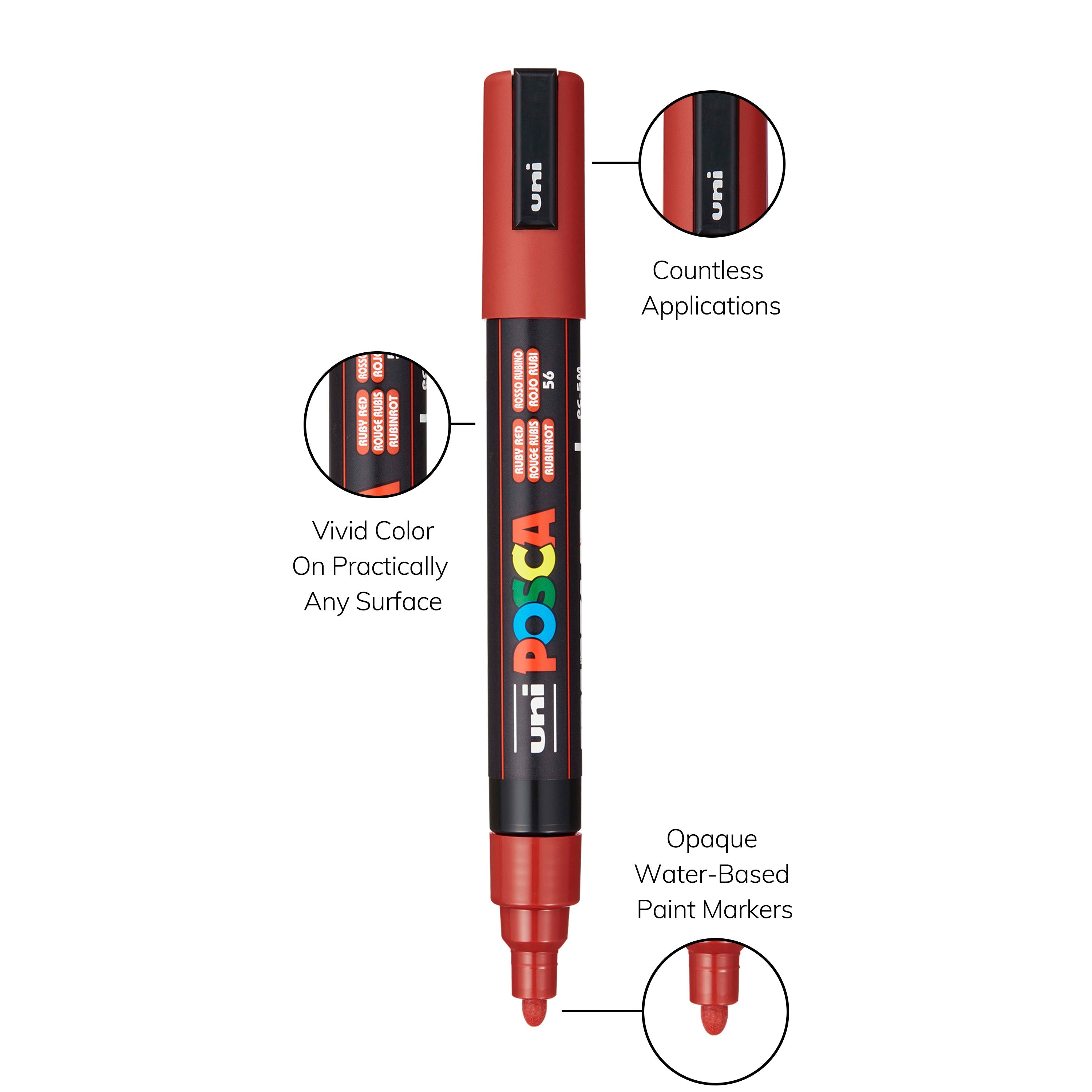 uni® POSCA® PC-5M, Warm Tones Water-Based Paint Markers (8 Pack)