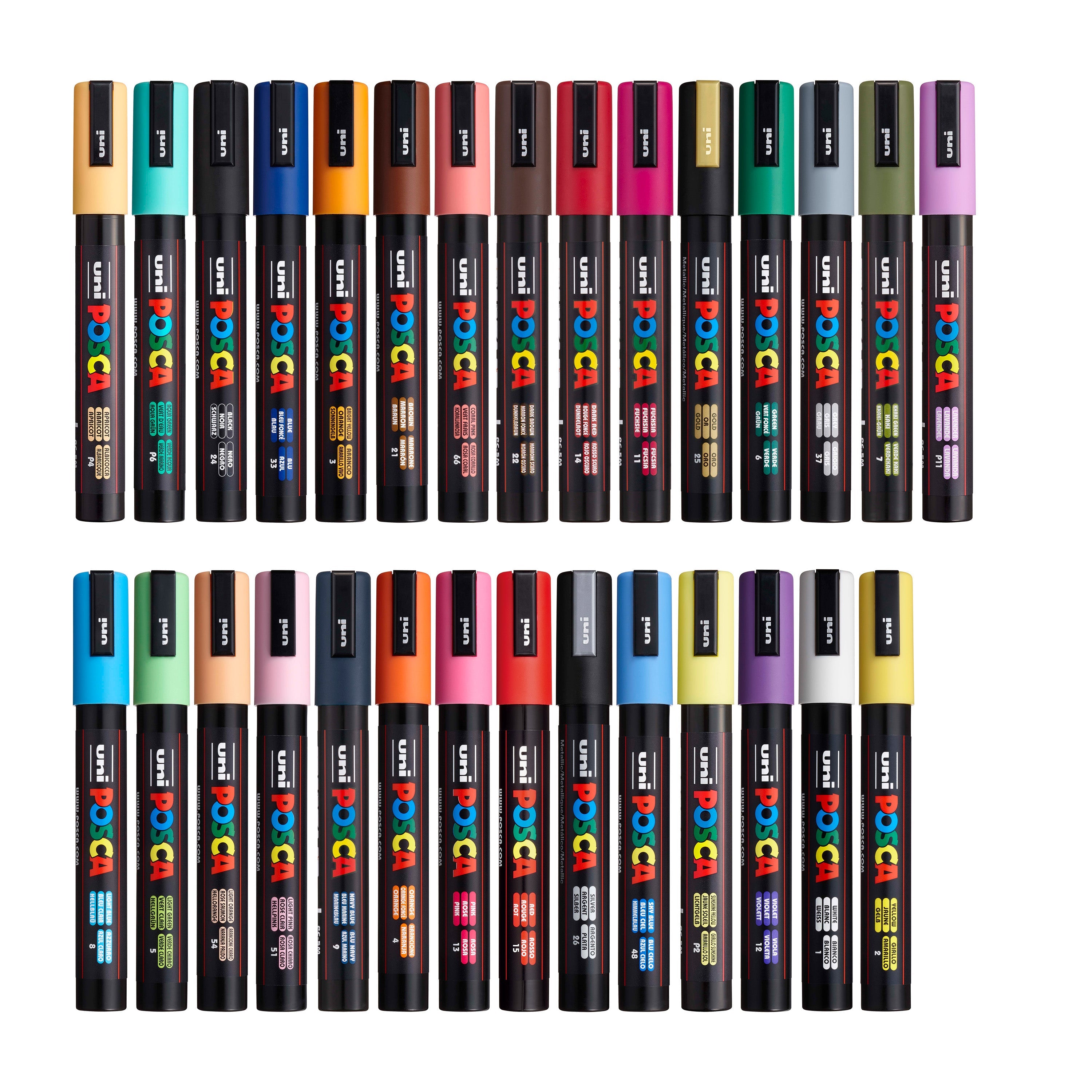 uni® POSCA® PC-5M, Water-Based Paint Markers (29 Pack)