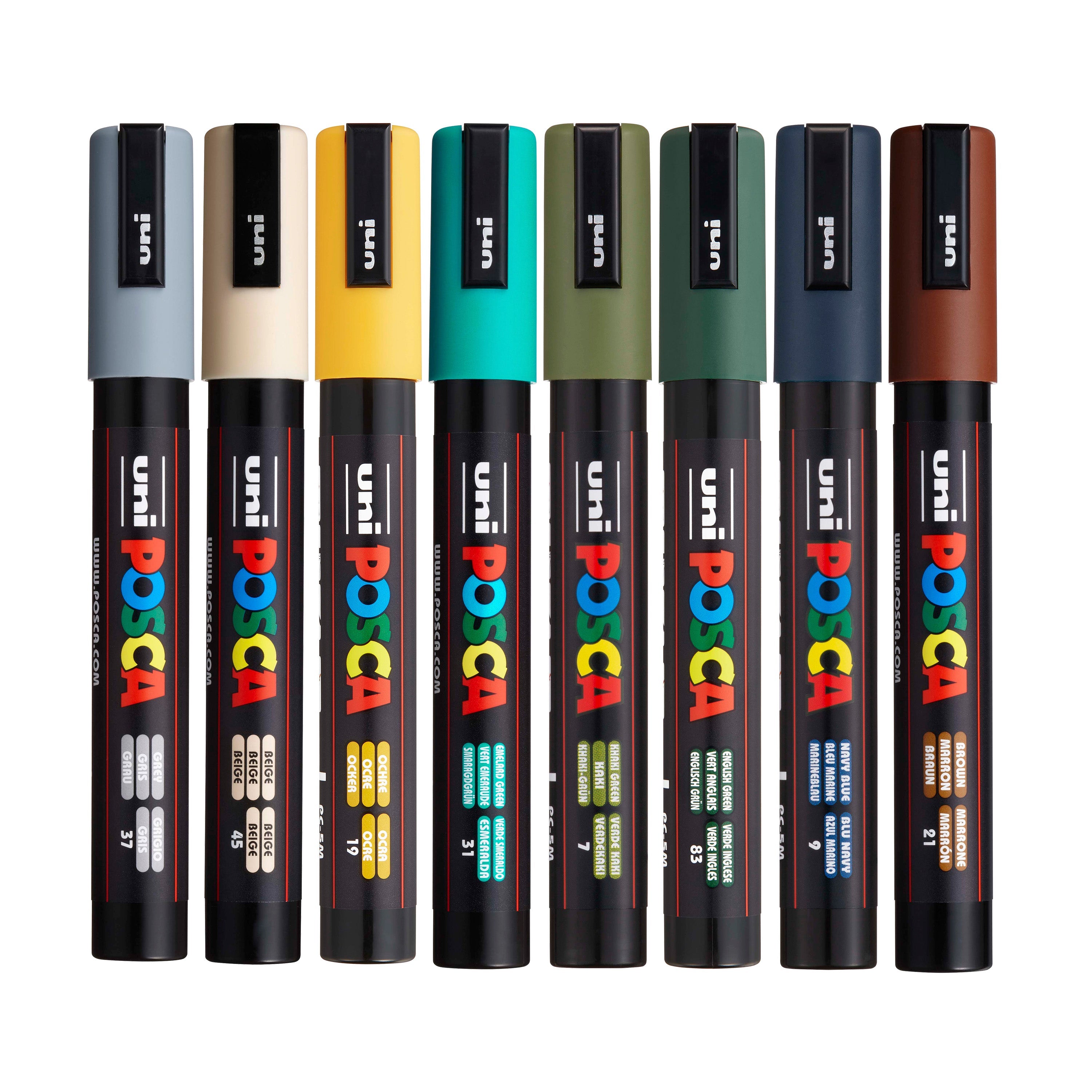 uni® POSCA® PC-5M, Earthtone Water-Based Paint Markers (8 Pack)