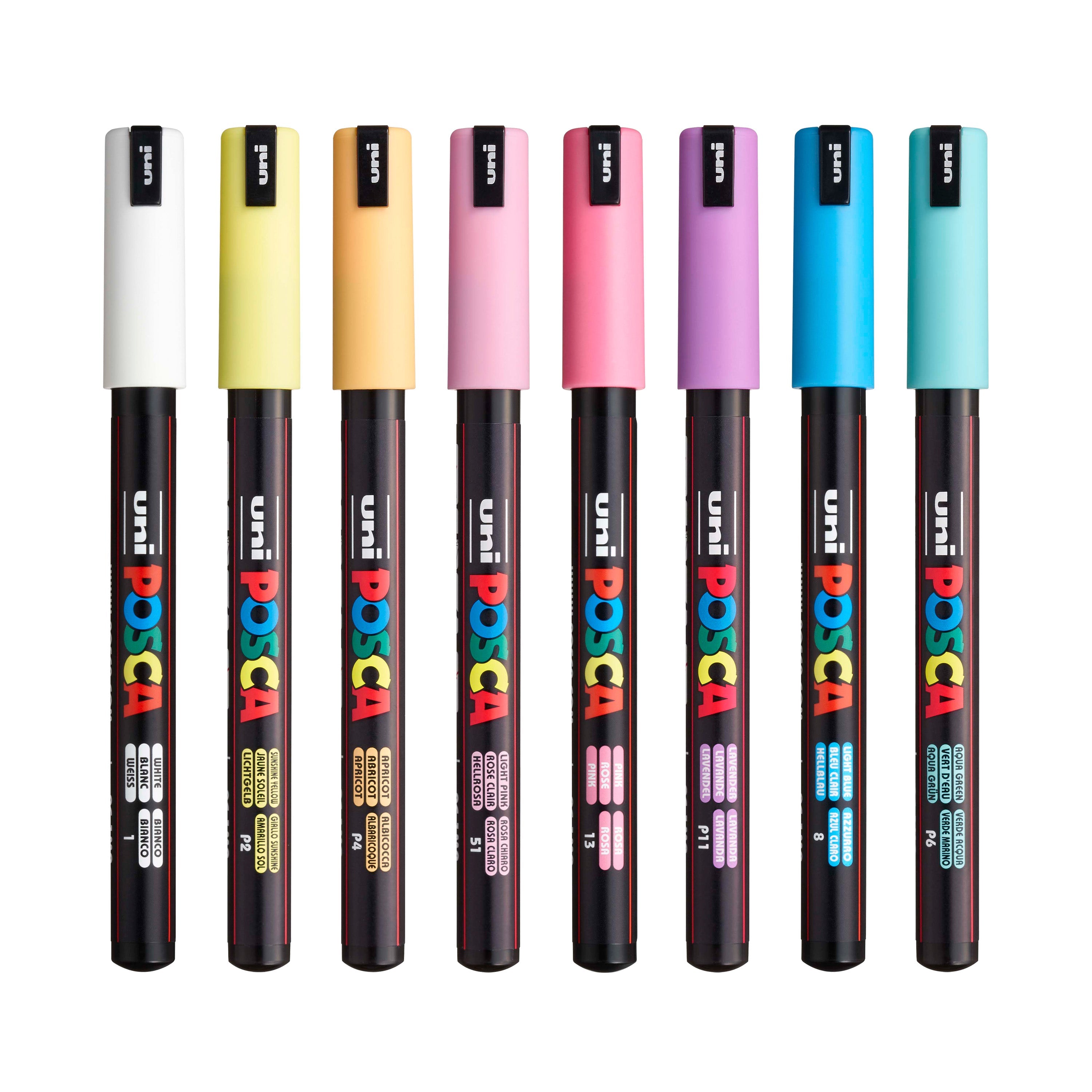 uni® POSCA® PC-1MR, Soft Colors Water-Based Paint Markers (8 Pack)
