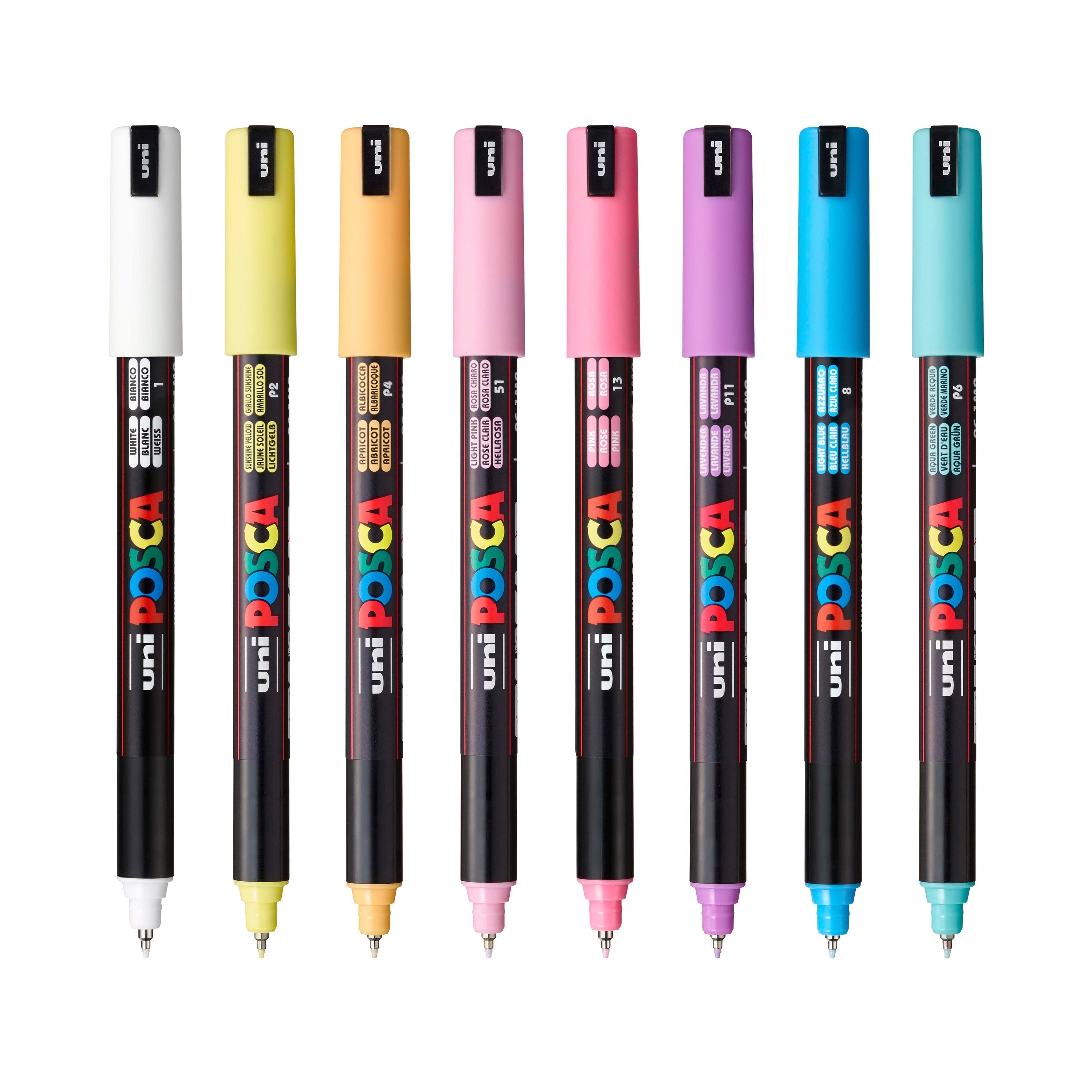 uni® POSCA® PC-1MR, Soft Colors Water-Based Paint Markers (8 Pack)