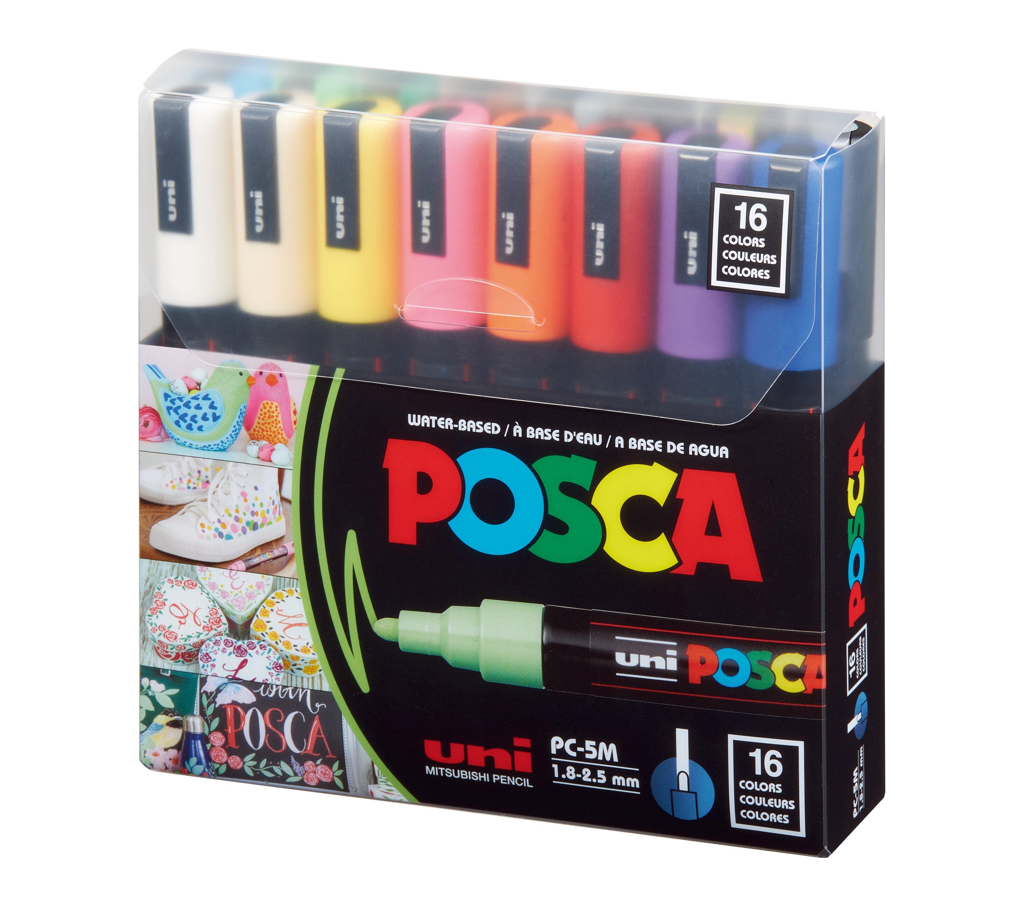 uni® POSCA® PC-5M, Water-Based Paint Markers (16 Pack)