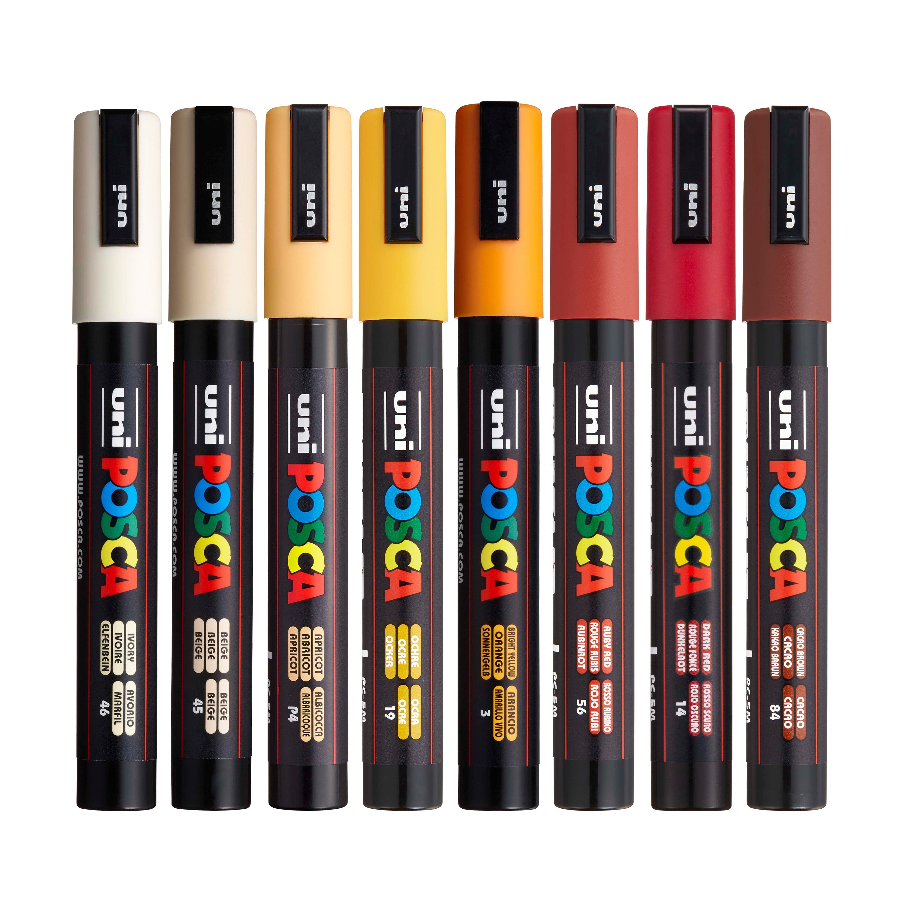 uni® POSCA® PC-5M, Warm Tones Water-Based Paint Markers (8 Pack)