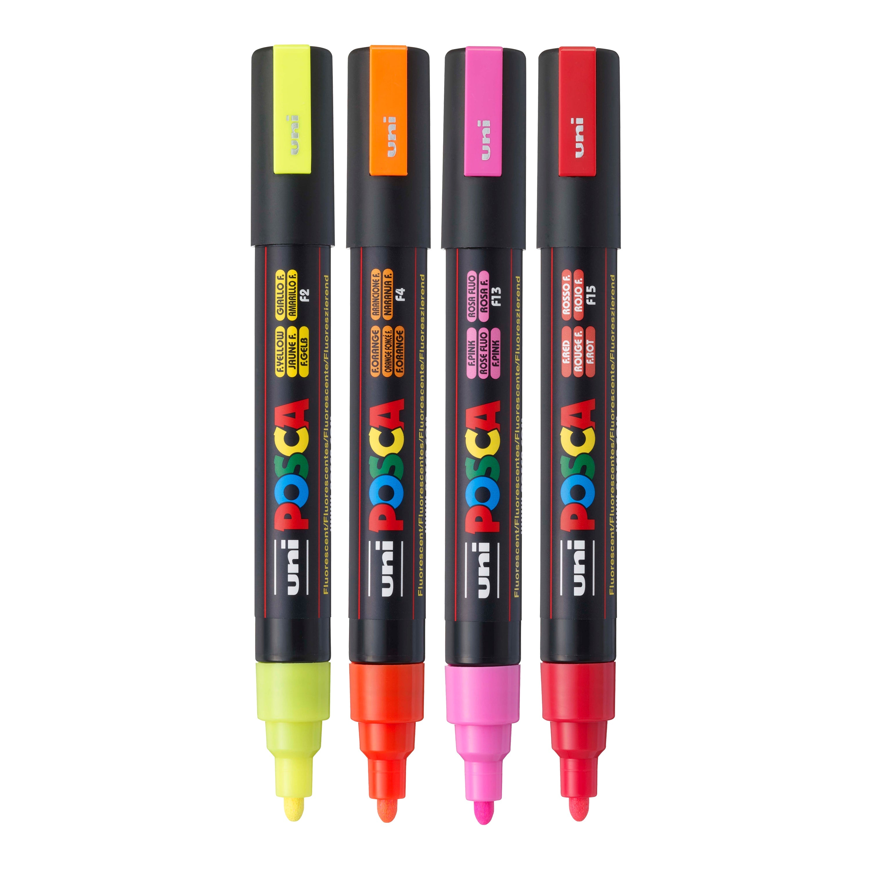 uni® POSCA® PC-5M, Neon Water-Based Paint Markers (4 Pack)