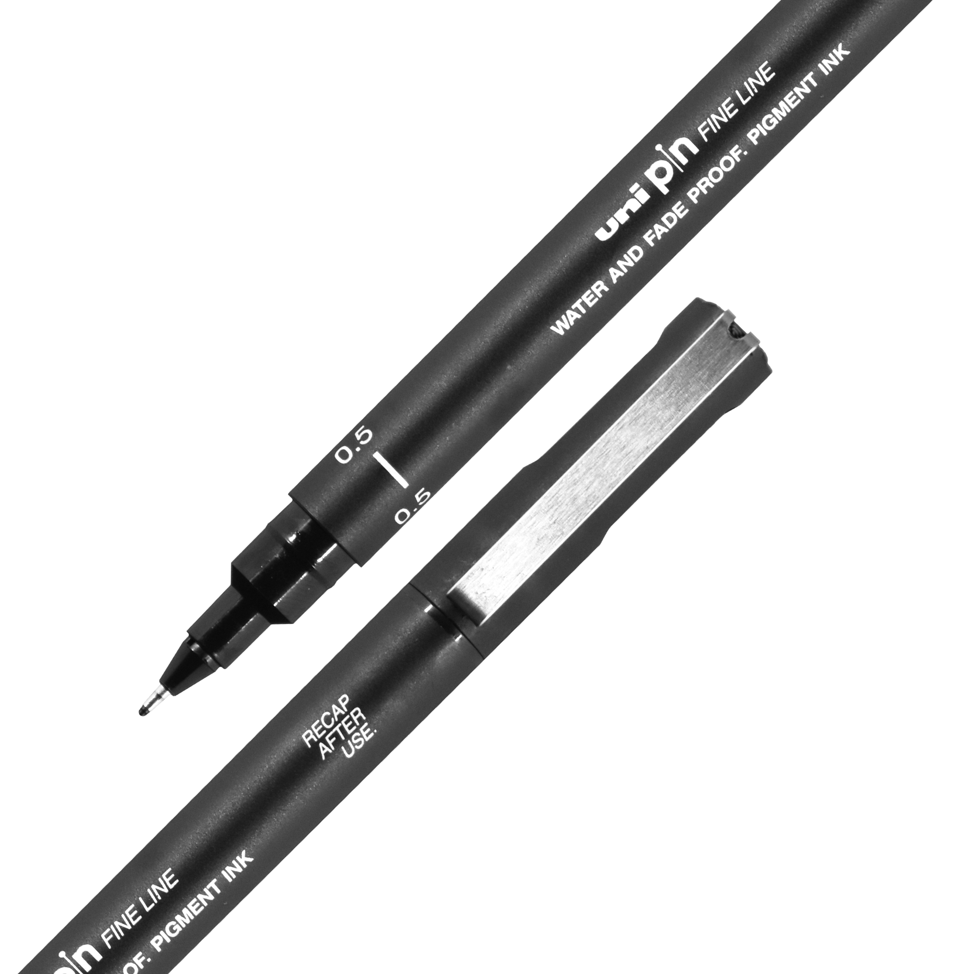 uni® Pin, Fineliner Black Drawing Pens, Assorted Tips, 6 Count